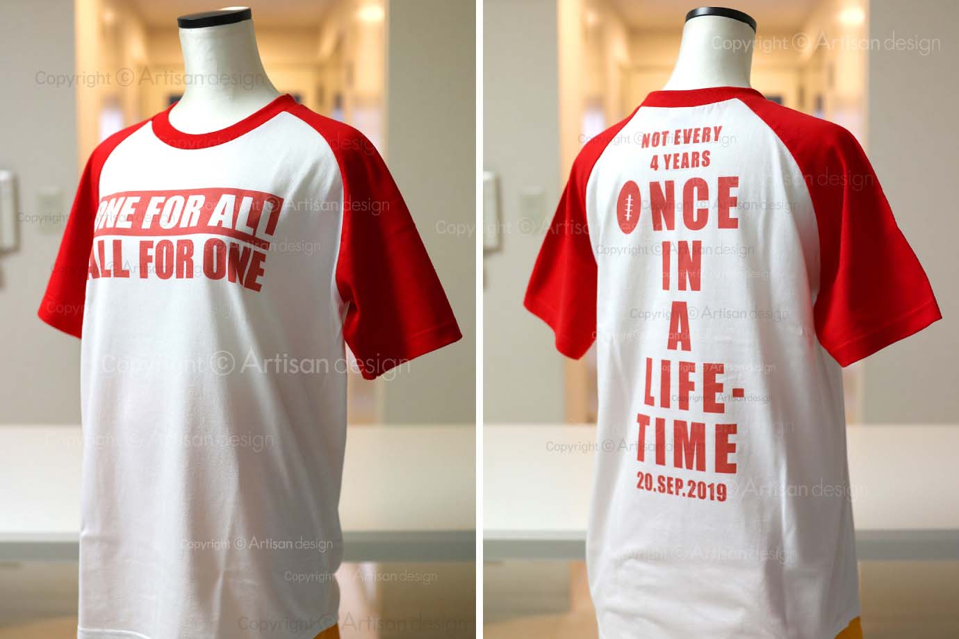 ONE 様｜ラグラン Tシャツ（個人）デザイントレース+プリント